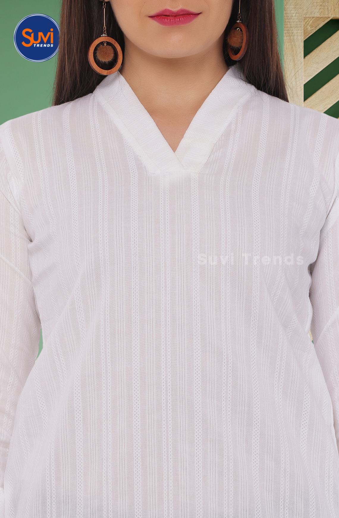 White V Collared Top
