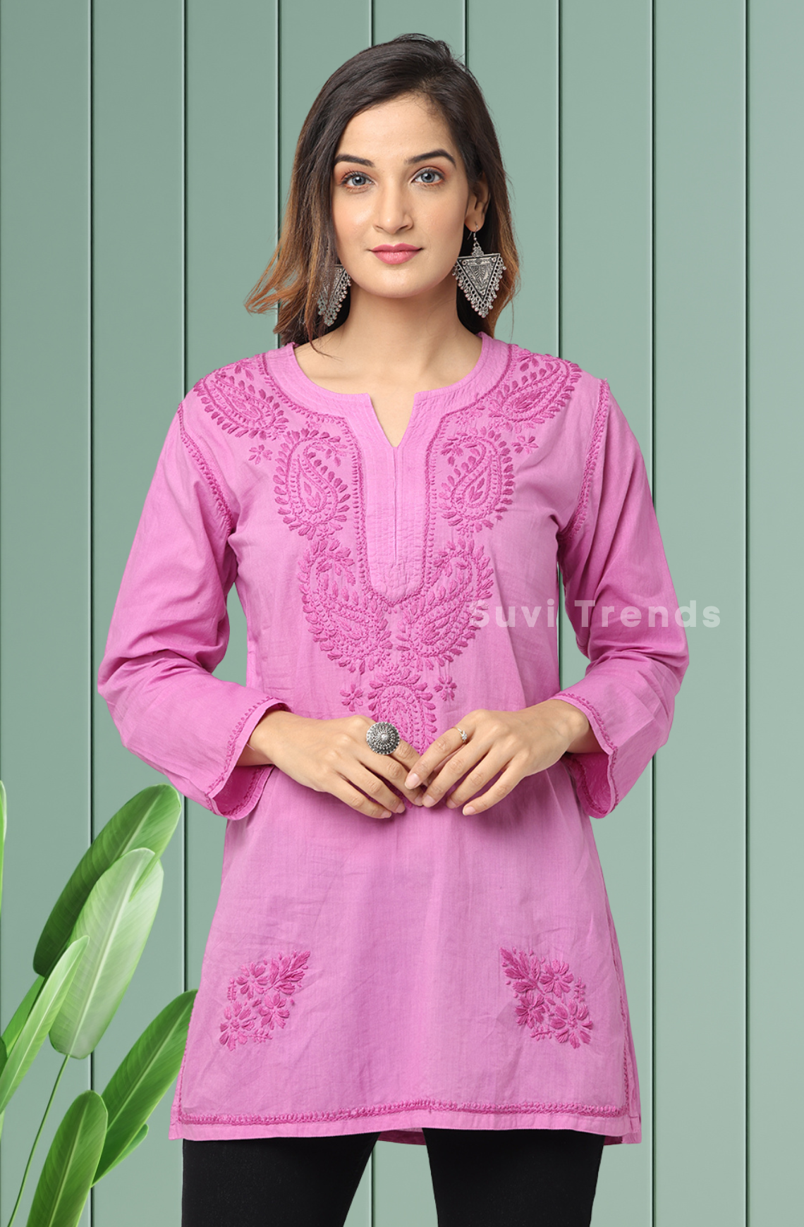 Violet Chikankari Top