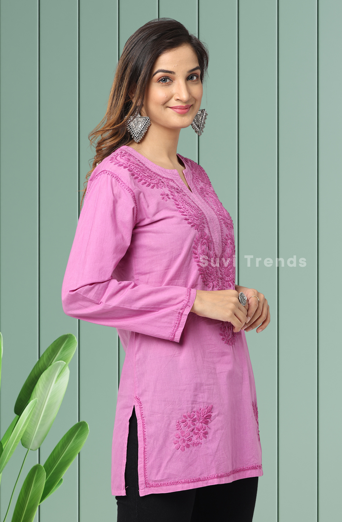 Violet Chikankari Top