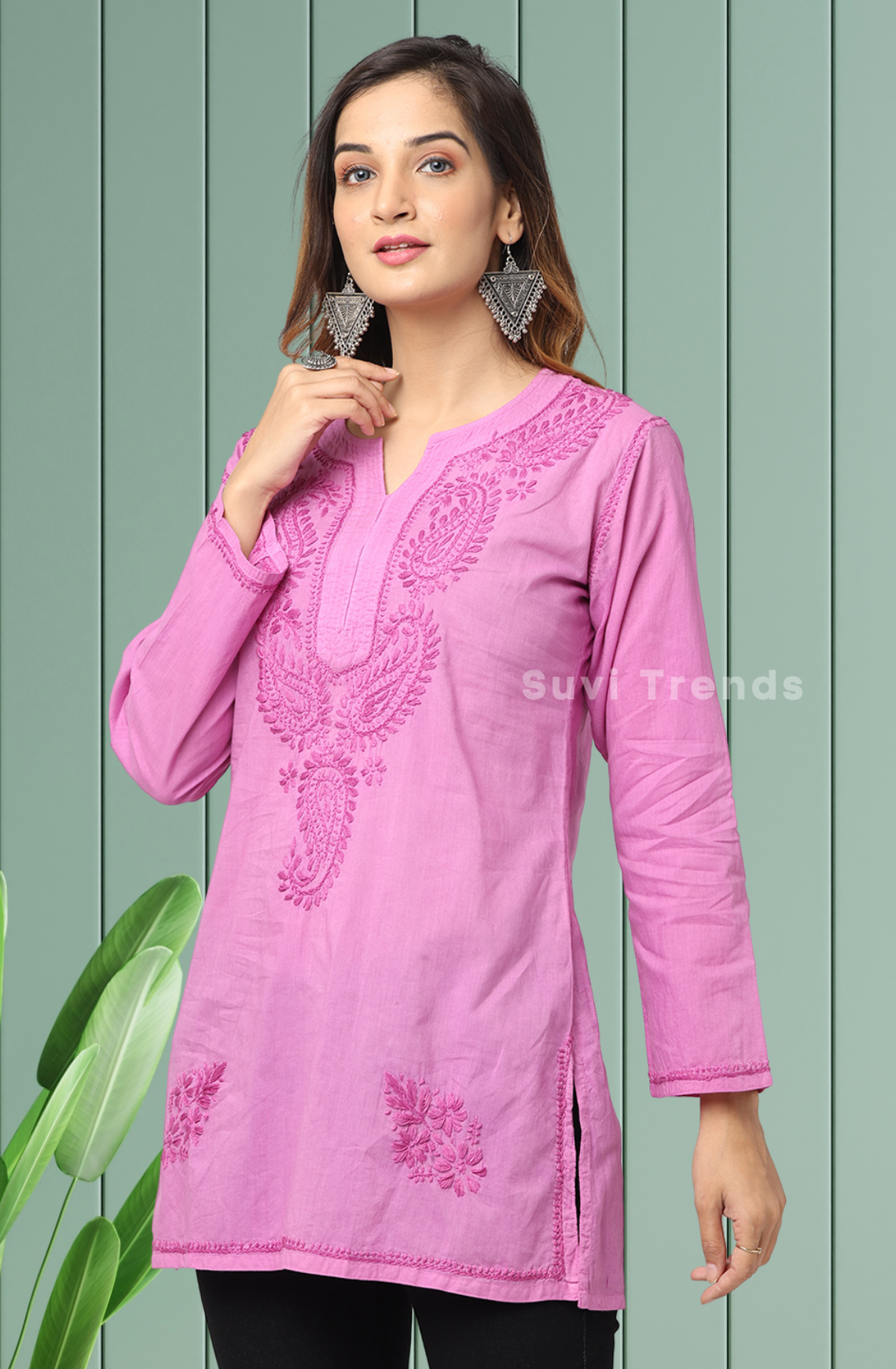 Violet Chikankari Top