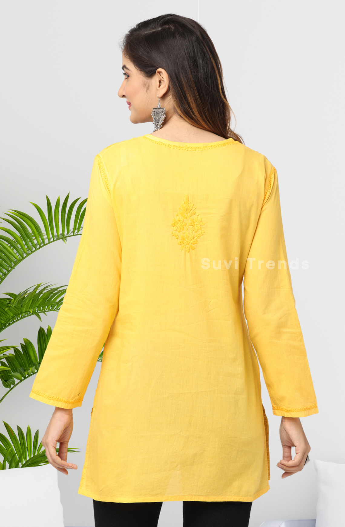 Mango Yellow Chikankari Top