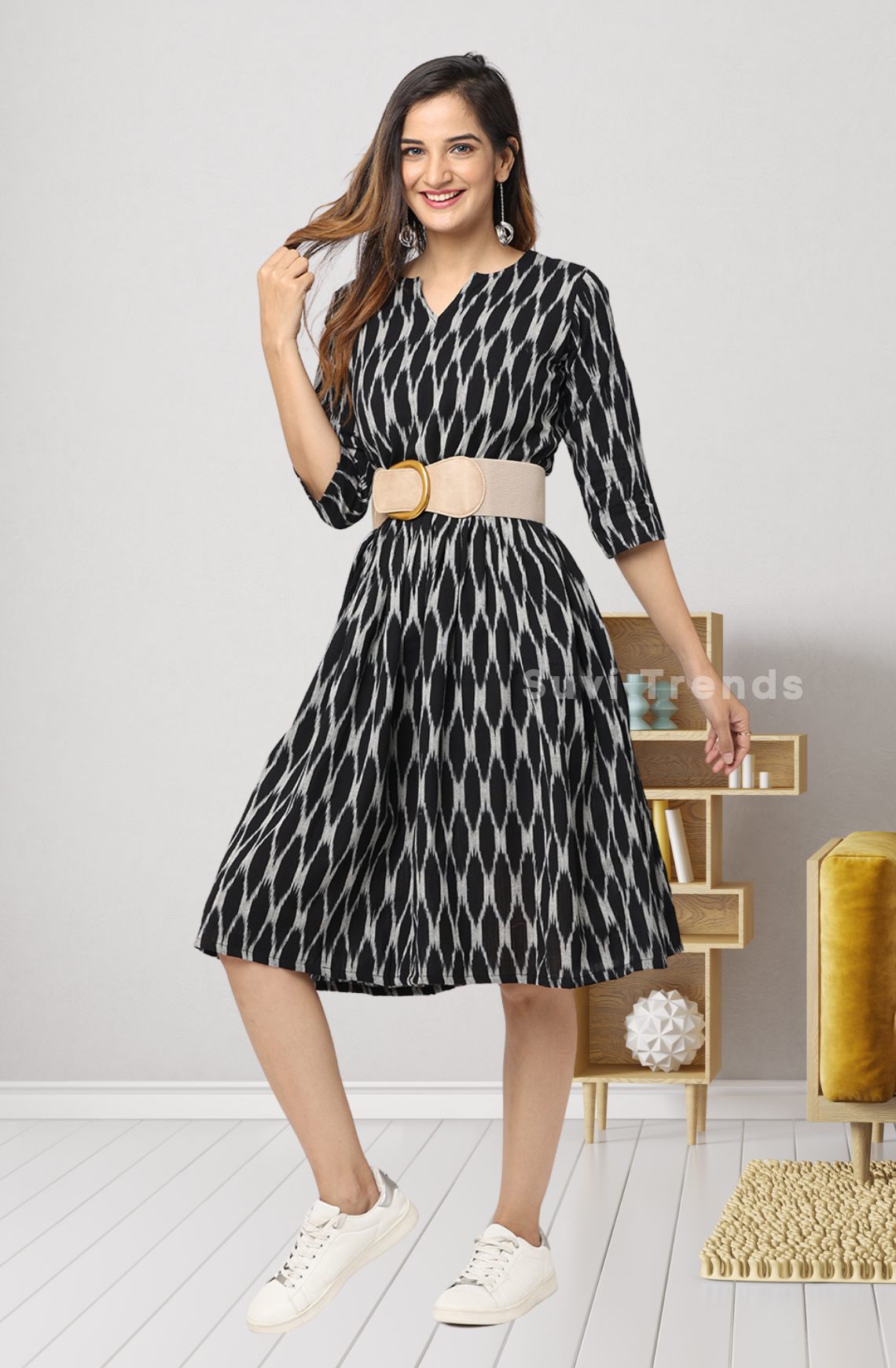 Black Ikat Dress