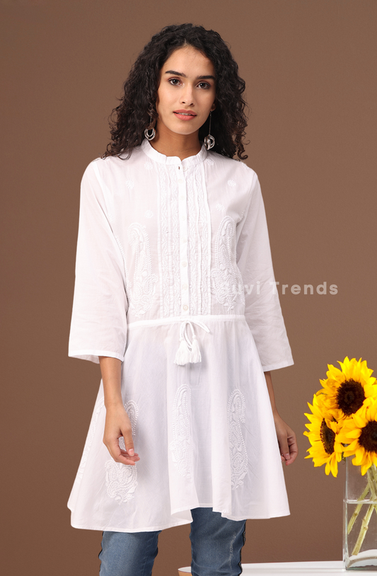 White Chikankari Top