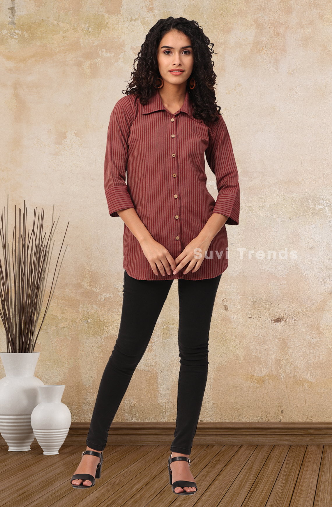 Wine Stripes Women's Shirt