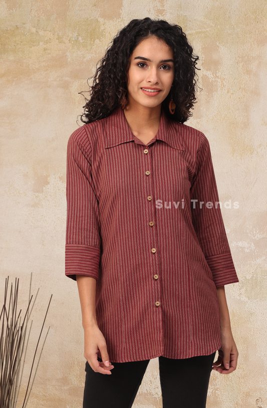 Wine Stripes Women's Shirt