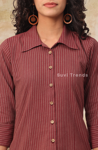 Wine Stripes Women's Shirt