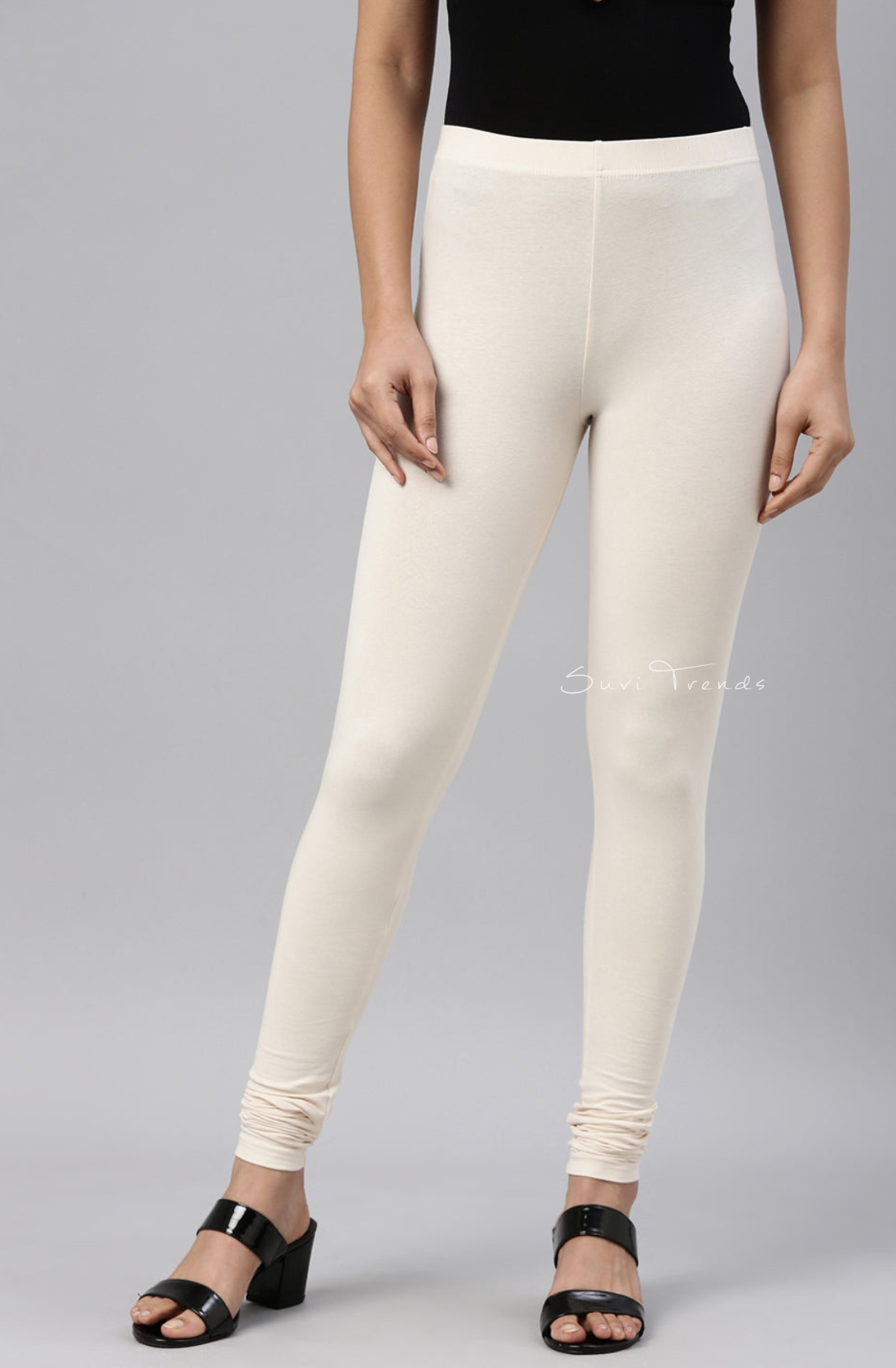Ecru Cotton Churidar Leggings