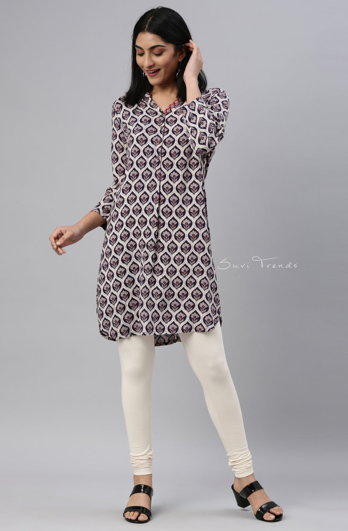 Ecru Cotton Churidar Leggings