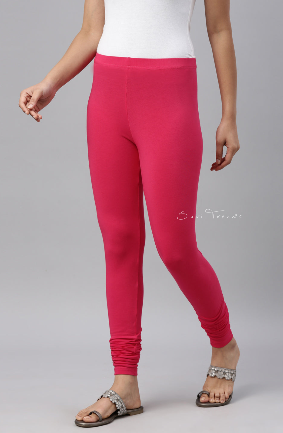 Young Fuchsia Cotton Churidar Leggings