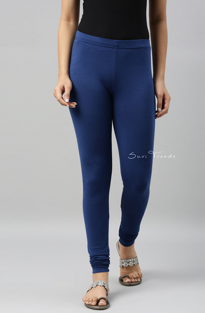 Royal Blue Cotton Churidar Leggings