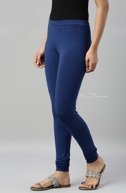 Royal Blue Cotton Churidar Leggings