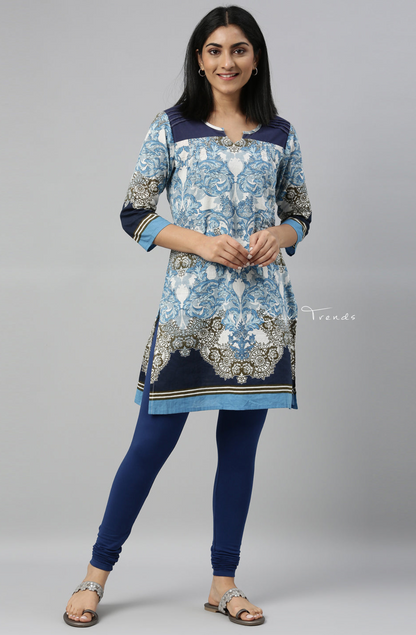 Royal Blue Cotton Churidar Leggings